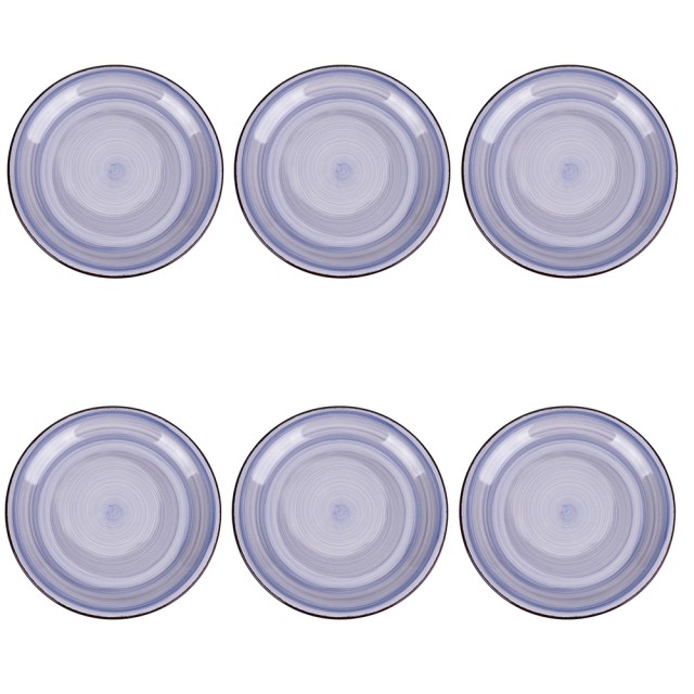 Villa DEste  Σετ 6 πιάτων φρούτου 19,5 εκ σε χειροποίητα βαμμένο γκρες σε ίντιγκο 4 τόνων 5920544