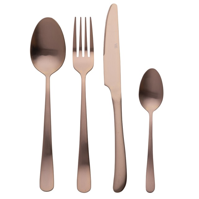 Villa DEste  Σετ 24 μαχαιροπίρουνα από ανοξείδωτο ατσάλι σε ματ χάλκινη απόχρωση Round 5905216