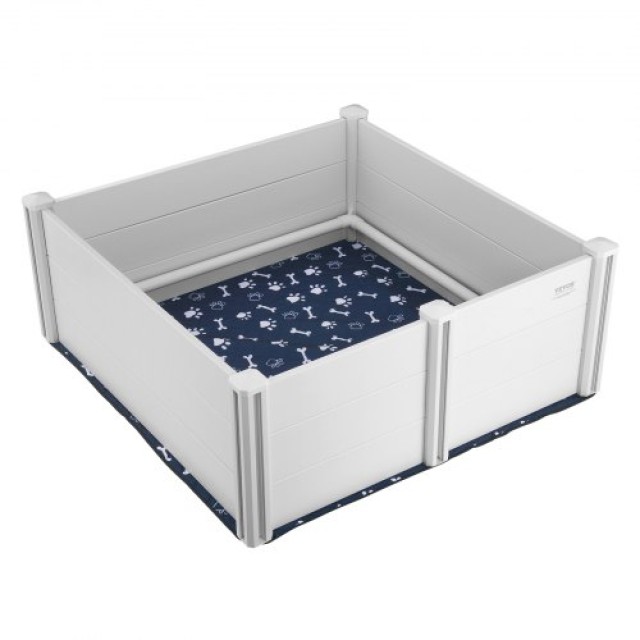 Κουτί Γέννας Σκύλων VEVOR 48x48x18.1in PVC με Ράγες και Υποσέντονο για Σκύλους και Κουτάβια  ZJZJSLDXQL00E7VC0V0