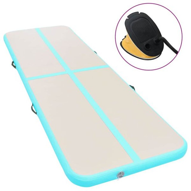 vidaXL Στρώμα Ενόργανης Φουσκωτό Πράσινο 300x100x10 εκ. PVC με Τρόμπα 91914