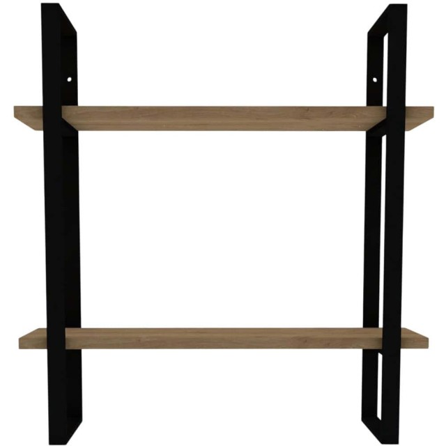Ράφι Τοίχου Sapphire Oak-Μαύρο 70x70x22cm  495SSE1107