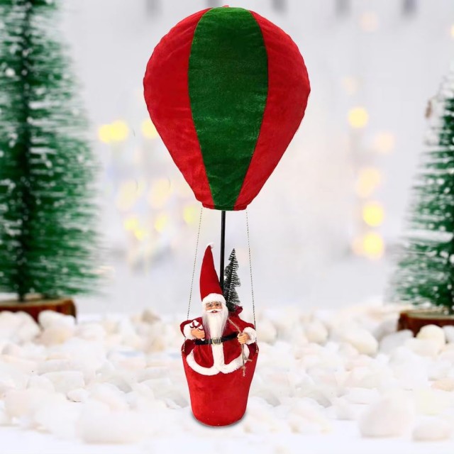 BAKAJI Πράσινο και Κόκκινο Αερόστατο του Άγιου Βασίλη Διακόσμηση Χριστουγεννιάτικη Φιγούρα 40x92εκ 02842915