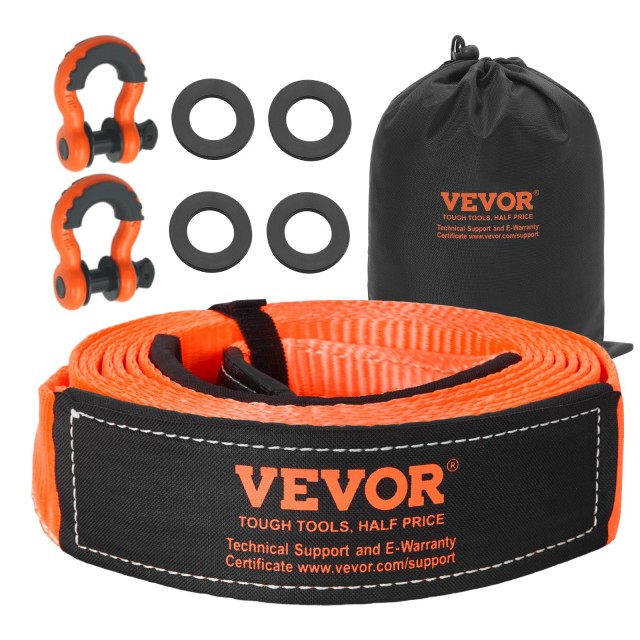 VEVOR Ιμάντας Έλξης Αυτοκινήτου 36000 lbs 20 ft Ανθεκτικό για Έκτακτες Ανάγκες DZDL20FT3INCF7LF5001V0