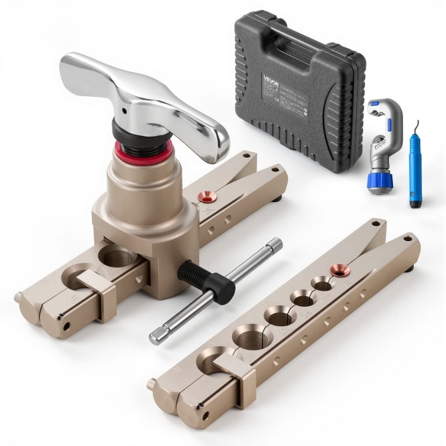 VEVOR Εκκεντρικό εργαλείο εκτόνωσης σωλήνων 45° για HVAC, 1/4-3/4 & 6-19 mm, με σφιγκτήρες Metric/SAE, κόφτη σωλήνων και βαλίτσα, για σωλήνες χαλκού και αλουμινίου PQGKGQPXKKGJK9EFD001V0