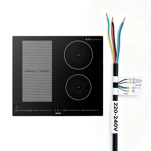 VEVOR Επαγωγική Εστία 60 cm 4 Ζωνών Εντοιχιζόμενη 220V 7200W DCL4BURNERS6IDUAZ001V2
