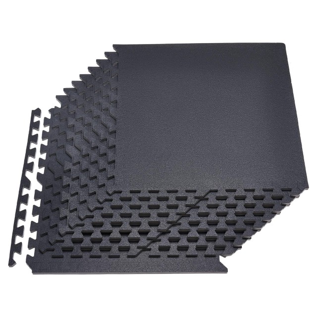 VEVOR Σετ Μη Χαρτογραφημένα Παζλ Γυμναστικής 12 Τεμαχίων - Κομμάτια Αφρού EVA Υψηλής Πυκνότητας, Προστατευτικά Δάπεδα για Σπίτι, Γυμναστήριο, Γραφείο, Μαύρο HSXJDDHS056I0GQ6A001V0