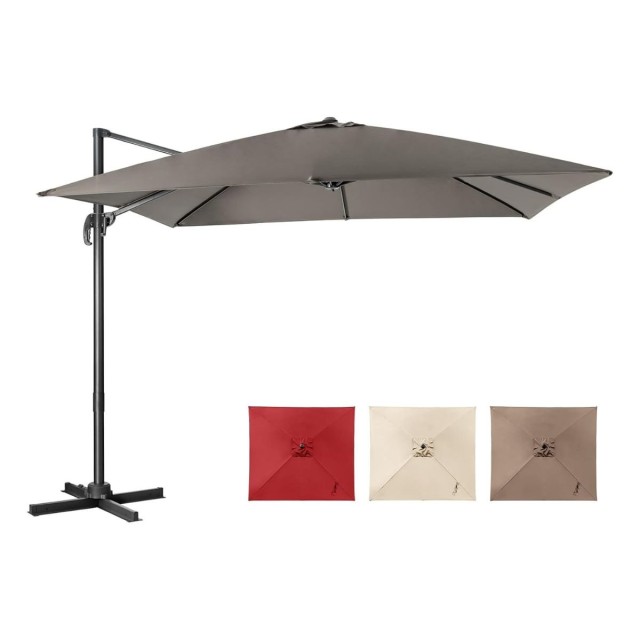 Costway Γκρι Απλό Ampelschirm με 3 Ρυθμίσεις Κλίσης - 300 x 300 x 273 cm NP11545HS
