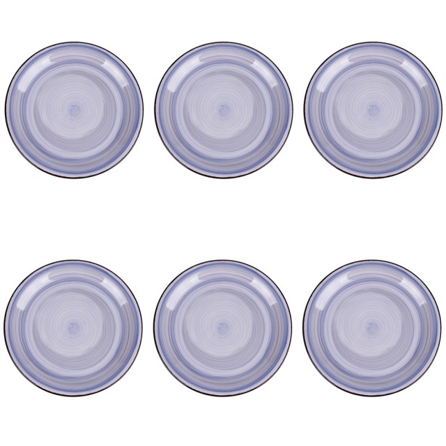 Villa DEste  Σετ 6 επίπεδα πιάτα 27 εκ. από χειροποίητη ζωγραφισμένη πέτρα σε ίντιγκο 4 τόνους 5920536