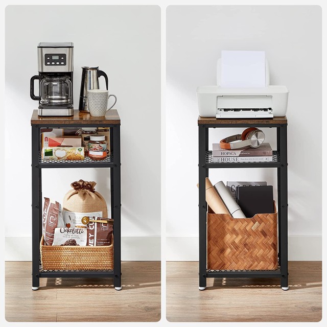 VASAGLE Βοηθητικό Μεταλλικό Ορθογώνιο Τραπεζάκι με 3 Ράφια 45 x 35 x 75 cm LET75BXV1