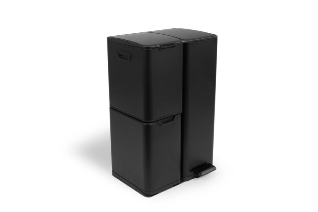 Κάδος Απορριμμάτων Soft Close 3 Θέσεων  60L - Ματ Μαύρο 8720604888027  Umuzi Cleaning