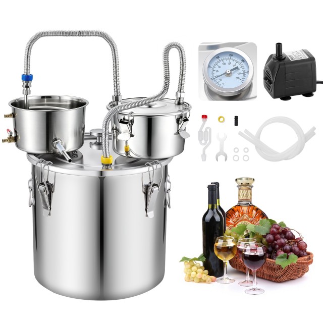 VEVOR Αποστακτήρας Αλκοόλ 30L με Thumper Keg, Διπλό Θερμόμετρο και Αντλία Νερού 2025GHFTSZLQ2AYFN001V2