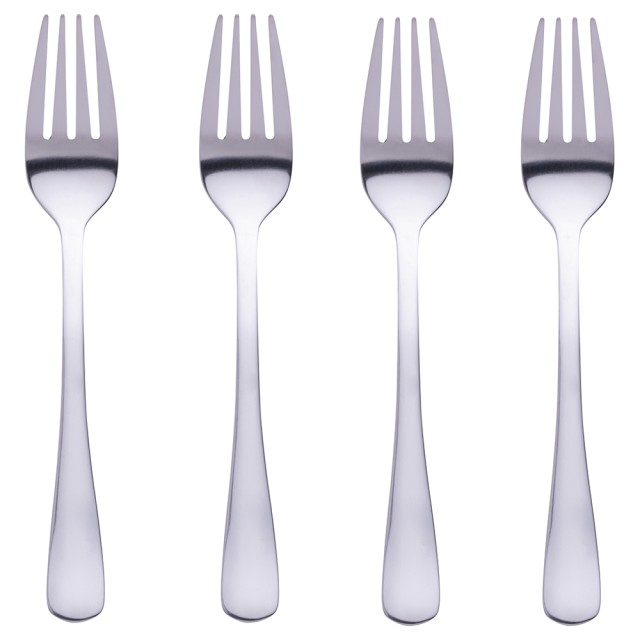 Galileo Σετ 4 Γυαλιστερές Ανοξείδωτες Ασημένιες Πιρουνάκια Γλυκού 5Th Avenue Sibilla 5918003