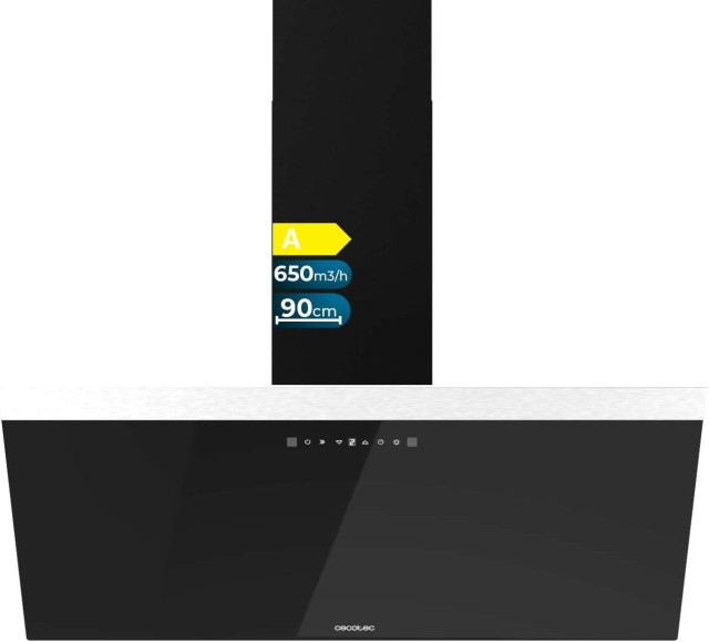 Απορροφητήρας Καμινάδα 90cm Bolero Flux DT 90650 650m³/h Μαύρο CEC-02897 Cecotec