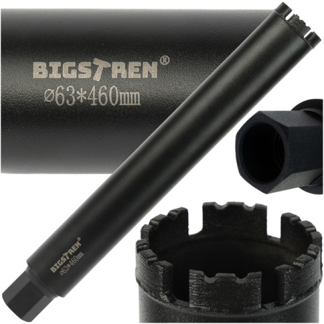 Bigstren  Ποτηροτρύπανο  63x450 mm, Ιδανικό για Διάτρηση σε Σκυρόδεμα και Σκληρά Υλικά 27082