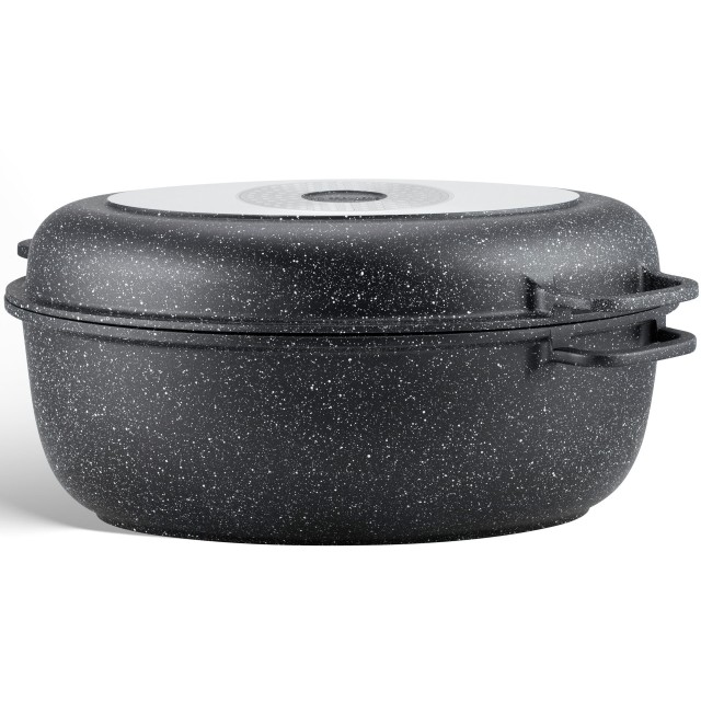 Edenberg Σκεύος Roaster 3 σε 1 με Καπάκι 8 lt και Μαρμάρινη Επιστρώση  EB-9172