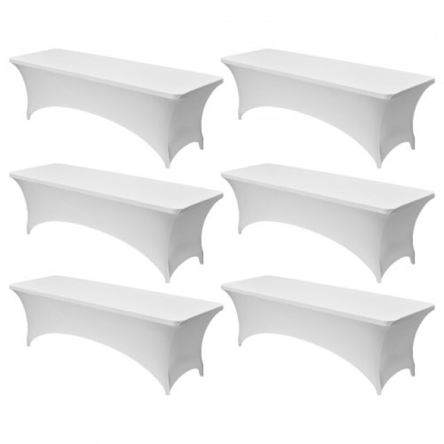 VEVOR 6-Δαχτυλοειδής Τραπεζομάντηλο για Ορθογώνιο 8FT σε Λευκό Χρώμα DLZZ8FT6PCSBZA0UW001V0