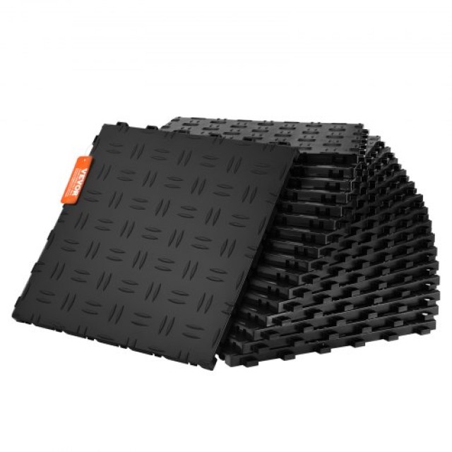 Πλακάκια Γκαράζ VEVOR, 12x12x0.53 ιντσών, Σετ 50, Αντιολισθητικά, Μαύρα  CKDDHSJ501212XQF0V0
