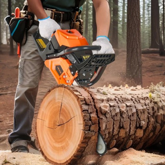 VEVOR Αλυσοπρίονο Βενζίνης 62cc 3.6 HP 20 ιντσών για Κοπή Ξύλου RQLJ20YCECC6X42C2001V0