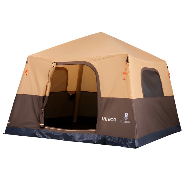 VEVOR Φουσκωτή Σκηνή Camping 6 Ατόμων με Επαναφορτιζόμενη Αντλία, Σωλήνες TPU, 4 Μεγάλα Δικτυωτά Παράθυρα, Αδιάβροχη, Μπεζ CQZ1010FTZDBLVJT8001V9