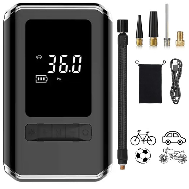 STAKMANN  Φορητός Συμπιεστής με Ψηφιακή Οθόνη Φουσκωτήρας για Ποδήλατα Αυτοκίνητα Ελαστικά  02840307