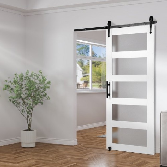 VEVOR Κιτ Συρόμενης Πόρτας Αχυρώνα 36 x 84 Ξύλο και Γυαλί  BLGCMTZSMMKBQ5LI4V0