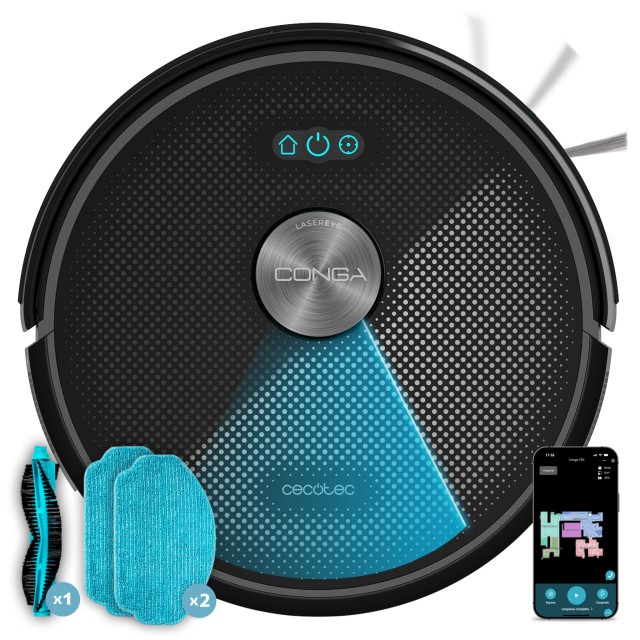 Cecotec Ρομποτική σκούπα Conga M50 X-Treme με πλοήγηση λέιζερ, 5000 Pa και κάλυψη έως 160 m² CEC-119665