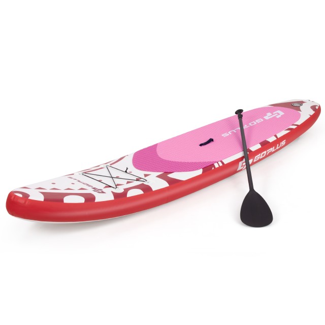 Costway  Φουσκωτή Σανίδα SUP Stand Up Paddle 335 x 76 x 16 cm Ροζ-L SP37539-L