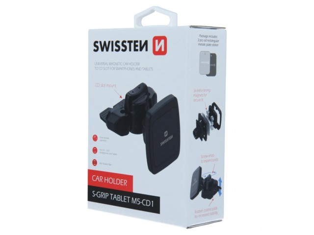 SWISSTEN Μαγνητική Βάση Ταμπλέτας S-Grip M5-CD1 για CD Οδηγούς 8595217454583