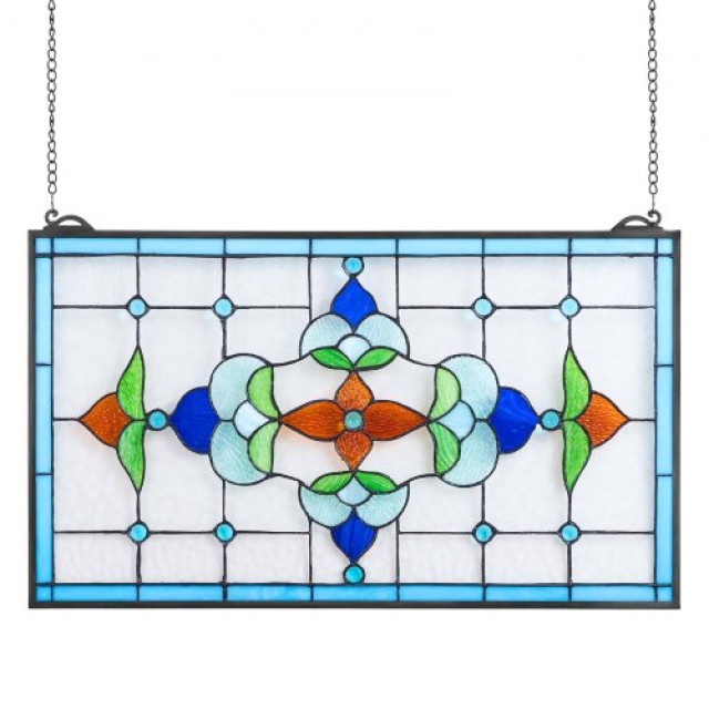 VEVOR Βιτρό Κρεμαστό Τζάμι Tiffany με Αλυσίδα 26 x 16 Ίντσες HXFXCSBLBHXFYA1QL001V0