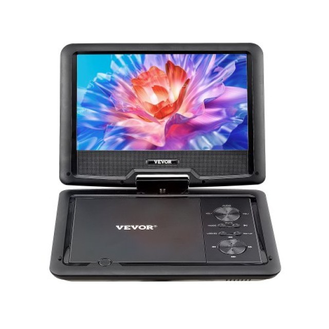 VEVOR Φορητό DVD Player 256 mm HD Οθόνη Περιστροφής 4 Ώρες Μπαταρία FGSBXDVDJ101TFTJR001V2