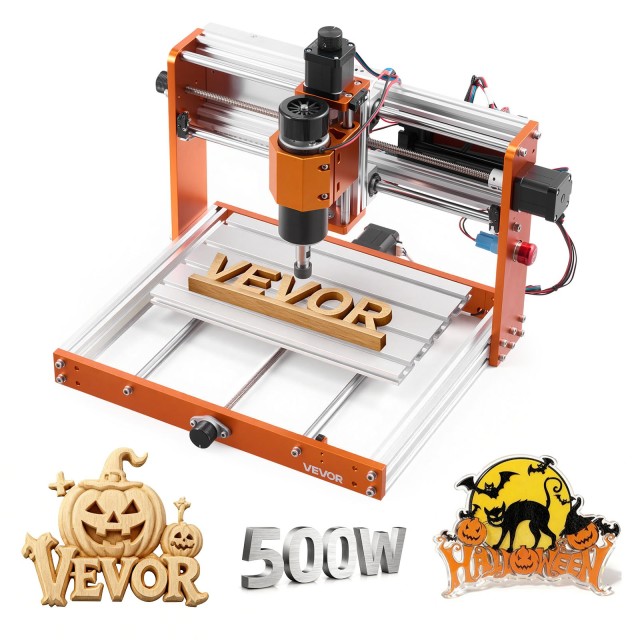 VEVOR Μηχανή CNC Router 500W, 3-Άξονη με Χώρο Εργασίας 300x180x80mm, Offline Controller, Διακόπτη Ορίου & Έκτακτης Στάσης για Χάραξη και Κοπή Ξύλου, Ακρυλικού & Πλαστικού SKDKJ3018CM8I0SVN001V2