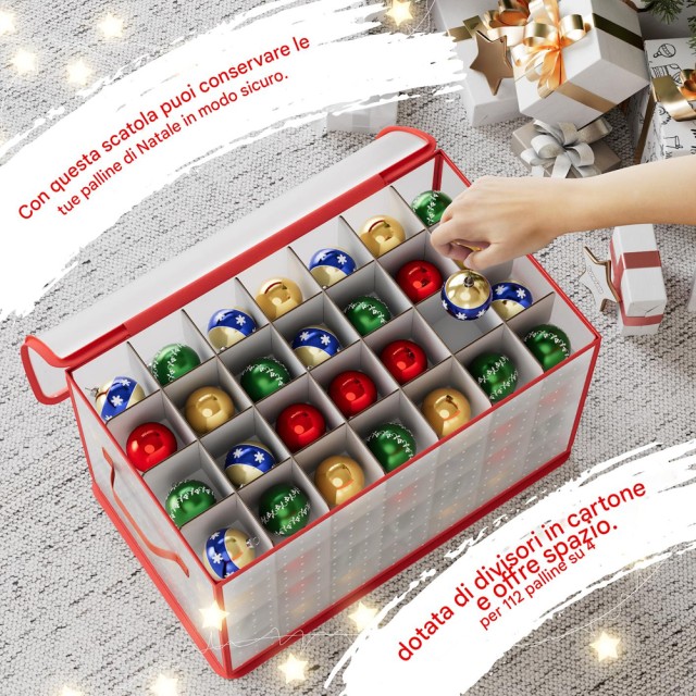 BAKAJI Κουτί Οργάνωσης Χριστουγεννιάτικων Στολισμών Χωρητικότητα 112 Μπάλες 02842654