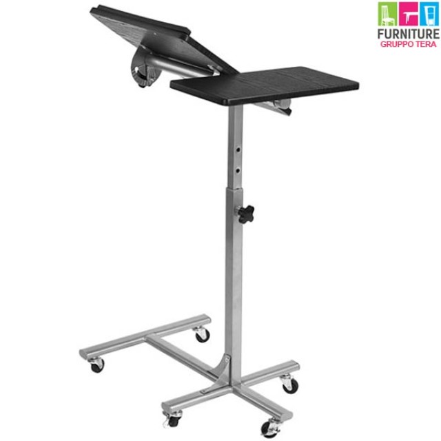 BAKAJI  Τραπέζι Φορητού Υπολογιστή με ρόδες Γραφείο Ρυθμιζόμενο Ύψος Μαύρο  02829373