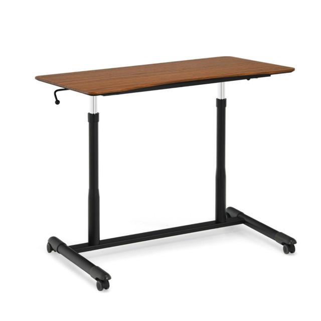 Costway  Ρυθμιζόμενο Γραφείο με 4 Ρόδες 95 x 52 x 70 - 107 cm Καφέ HW65631CF