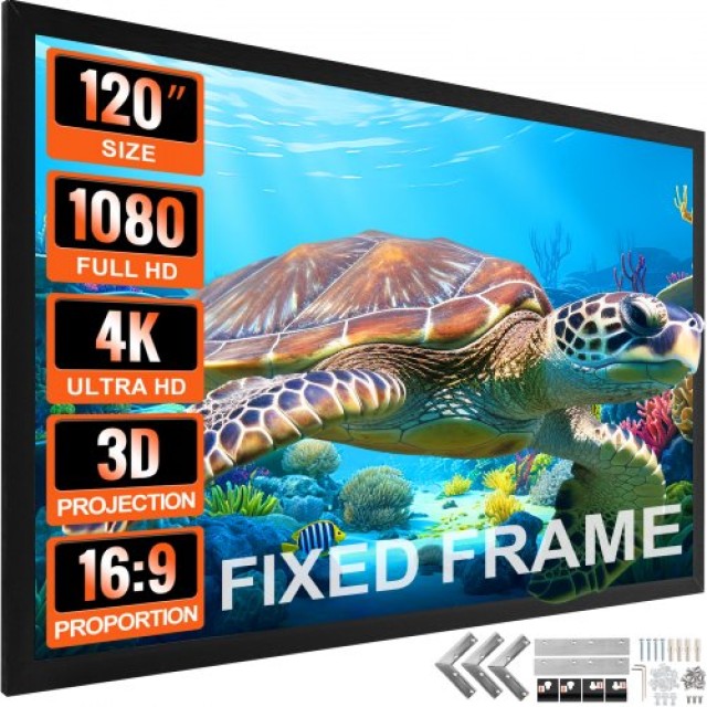 VEVOR Οθόνη Προβολής 120 16:9 4K HDTV Σταθερού Πλαισίου για Εξωτερική Χρήση TYPM120IN16-9HK01V0