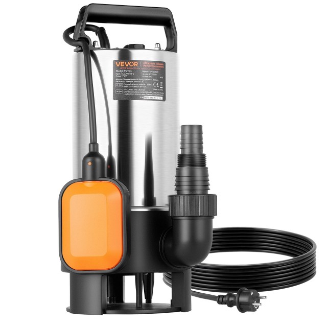 VEVOR 710W Υποβρύχια Αντλία Ακαθάρτων, 20,000 L/H, Ανοξείδωτο, Μέγιστη Άντληση 9 m QSWNBBXG2000JP0ZJ001V2