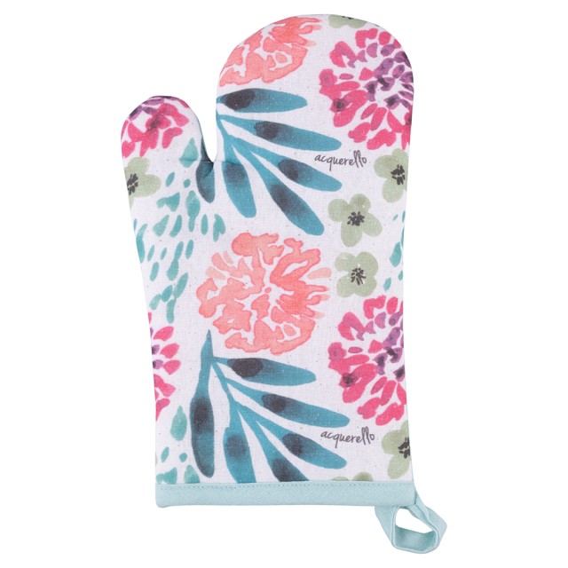 Villa dEste Home Γάντι φούρνου από βαμβάκι 18x28 εκ. με ακουαρέλα λουλουδάτο σχέδιο 5923161