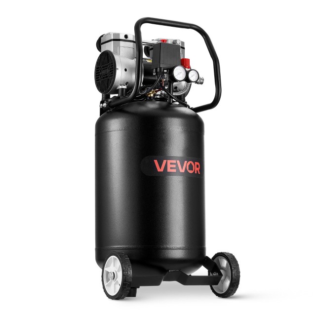 VEVOR Φορητός Αεροσυμπιεστής 50L, 1.5 kW, 113L/min στα 6.2 Bar, Μέγ. Πίεση 8 Bar, Χωρίς Λάδι, Με Ρόδες  QXKLSKYJ220VTGFCI001V2