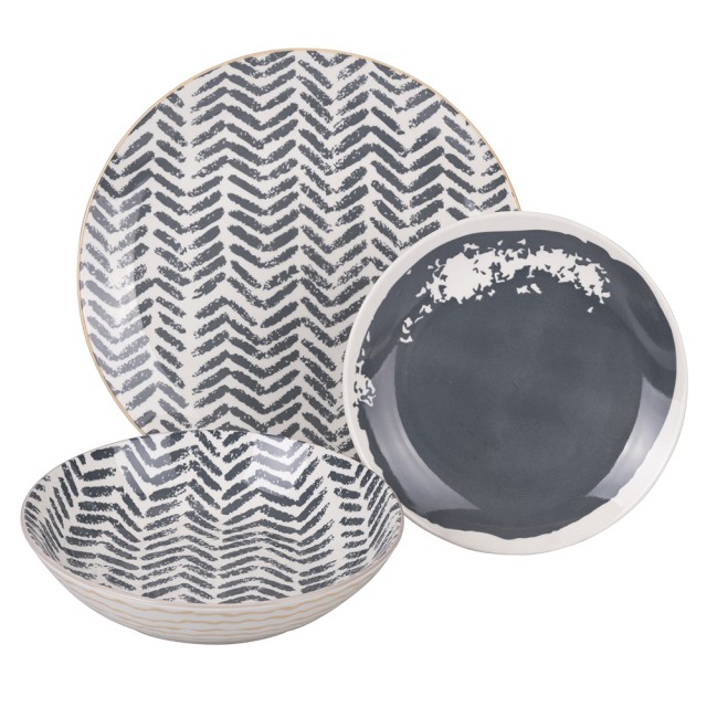 Villa DEste  Σετ πιάτων πορσελάνης 18 τεμαχίων για 6 άτομα διάφορα Soho 2188001