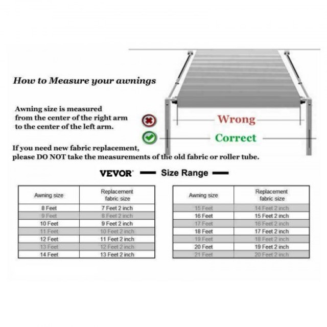 VEVOR Υφασμάτινη Τέντα RV 524 x 240 cm Μαύρο ZYSMTTSBD18FT4XE5V0