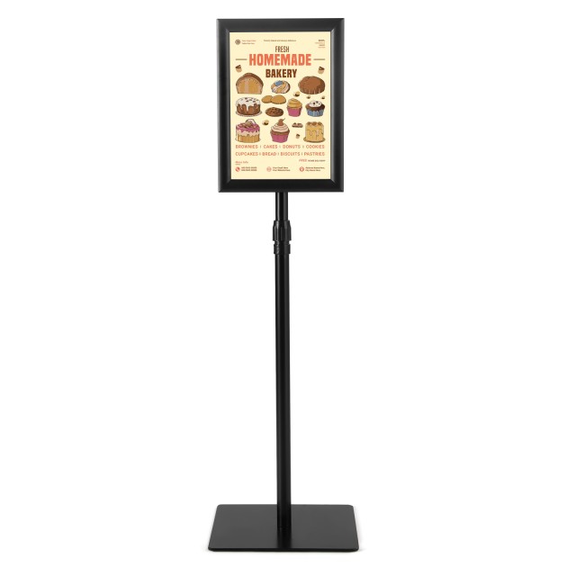 Costway Σετ 2 Σταντ Παρουσίασης Α4 με Βαρύ Ποδαρικό - Ανθεκτικό Μεταλλικό Πλαίσιο σε Μαύρο Χρώμα CB10734BK-2