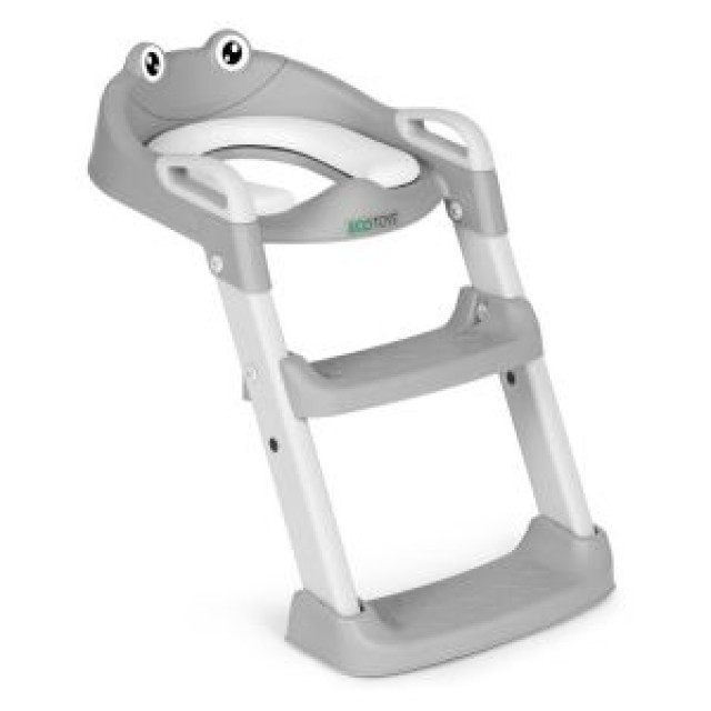 ECOTOYS Μειωτήρας τουαλέτας  με Σκάλες και Σκαλοπάτι Γκρι PP8001-Grey