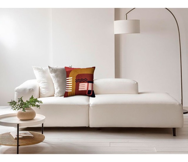 Ostaria Τετράγωνη Μαξιλαροθήκη Picasso Πολύχρωμη Πολυεστέρας Τερακότα -36048