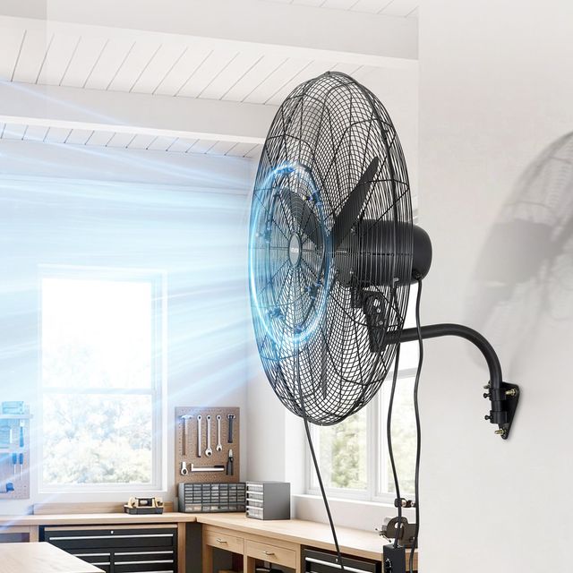 VEVOR Επιτοίχιος Ανεμιστήρας 760 mm με Περιστροφή και Υδρονέφωση, IP44, 3 Ταχύτητες GYBGFSDD30INOCYUB001V2