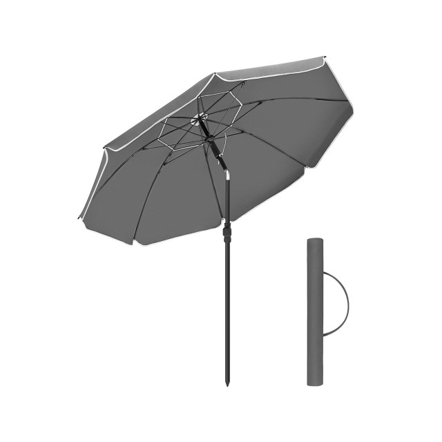 SONGMICS Ομπρέλα Παραλίας 1.6m UPF 50+ - Κομψό Γκρι, GPU060G01 