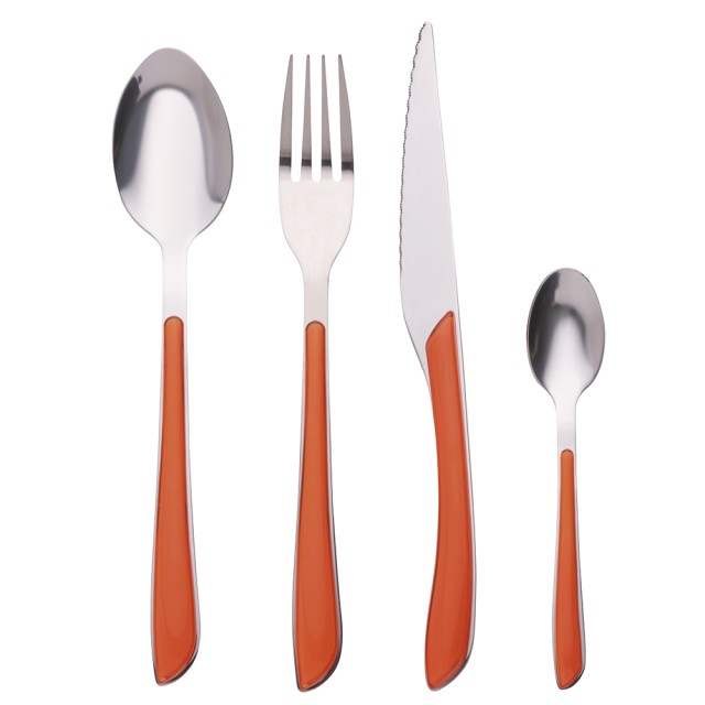 Galileo Σετ 24 μαχαιροπίρουνα από ανοξείδωτο ατσάλι με λαβή χρώματος Louvre Arancio 2197260