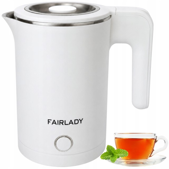 Verk Group Ηλεκτρικός Βραστήρας FA-1077 1L 800W Λευκός με Περιστρεφόμενη Βάση 5907451389614