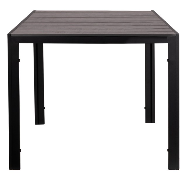 Galileo Τετράγωνο εξωτερικό τραπέζι 90x90 cm με σανίδες ξύλου σε γκρι αλουμίνιο Amalfi Est 2188899