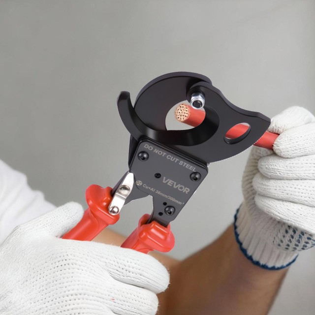 VEVOR Κόφτης Καλωδίων με Καστάνια, Λεπίδες από Ελατηριωτό Ατσάλι, PVC Λαβές, Κουμπί Γρήγορης Απελευθέρωσης για Κάλυψη Χαλκού & Αλουμινίου έως 600 MCM / 300 mm² DLJD11INCHJLVEL32001V0