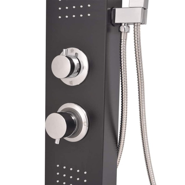 vidaXL Σύστημα Ντουζιέρας Πάνελ από Αλουμίνιο σε Ματ Μαύρο Χρώμα 142373